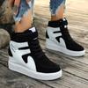 Fashion Designer Sneakers for Women 2024 Autumn High Top Lace Up Women's Vulcanized Shoes Heightened Thick Sole Fashionable Women Shoes