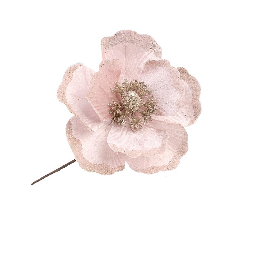 

18CM Christmas Glitter Flower Simulation DIY Artificial Poinsettia Flower Realistic Hanging Christmas Tree Decorations розовый