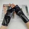 Kurze Fingerlose Punk Schwarze Glänzende PU Handschuhe Cosplay Party Nachtclub Tanzshow Handschuhe Kostümzubehör