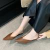 2025 Summer Simple Temperament Bag Head Half Slippers Women's Shoes Wear Versatile One Pedal Middle Heel Sandals