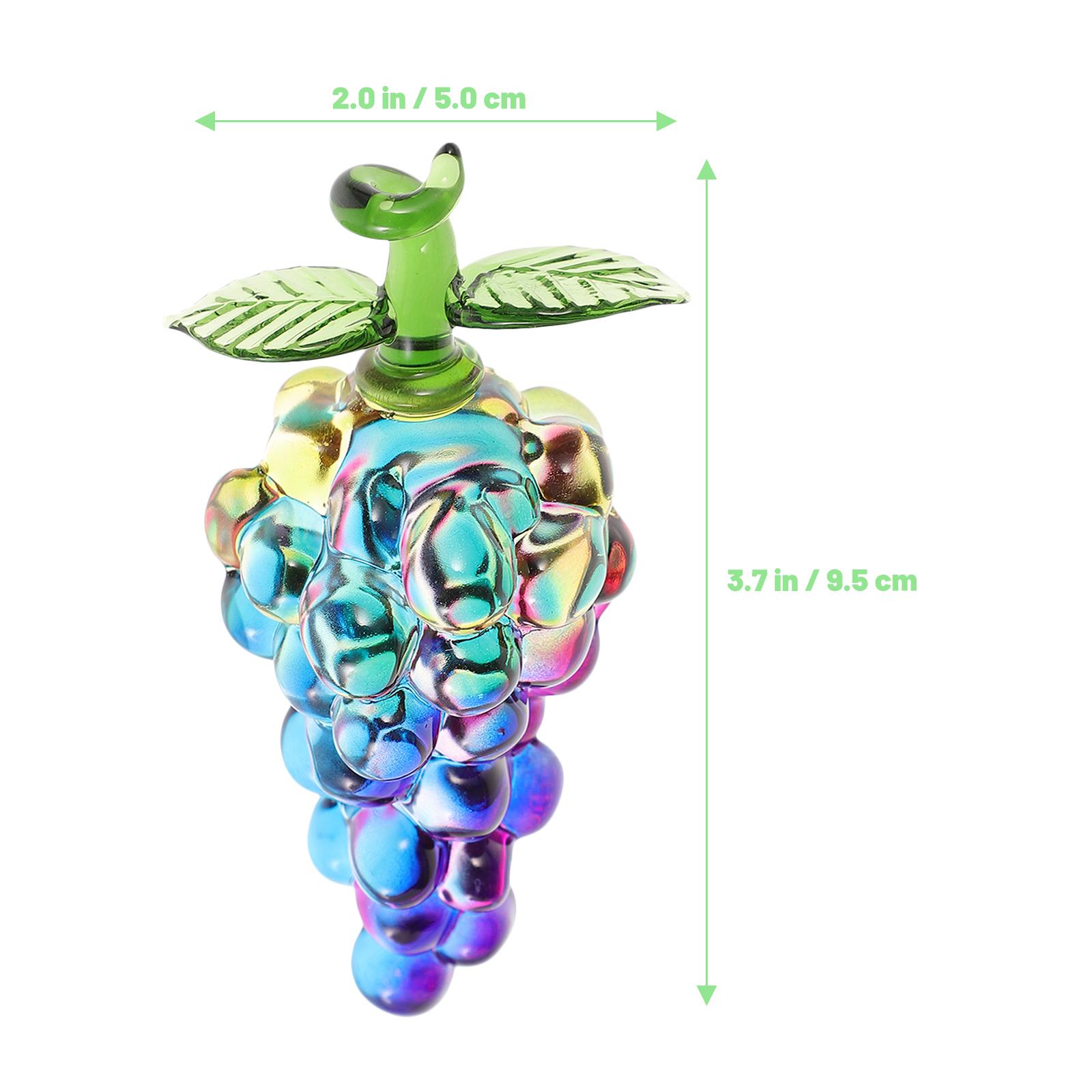 Crystal Grape Statue Desktop Ornament Handcrafted Sparkling Crystal Fruit Home Decor Table Centerpiece Decorative Grape Prop other