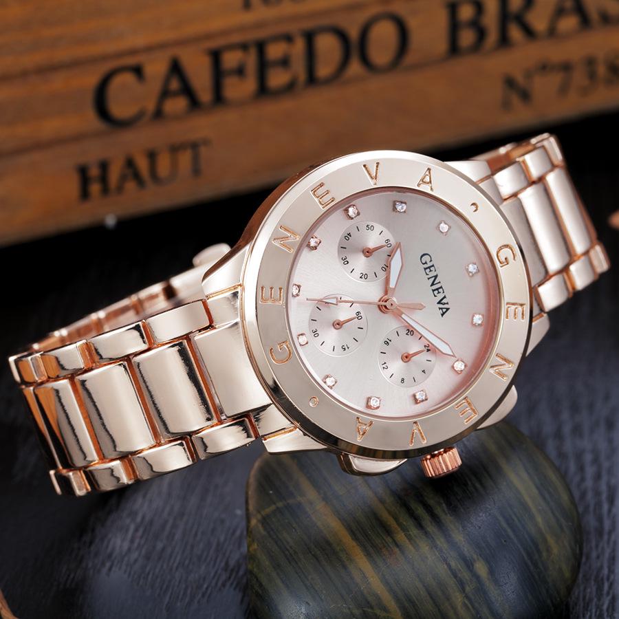Geneva Men's & Women's Gold Steel Quartz Watch