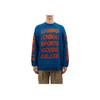 Li Ning Color Block Markenlogo Buchstaben-Print Rundhals Langarm Pullover Herrenpullover Blau AMBQ026-2