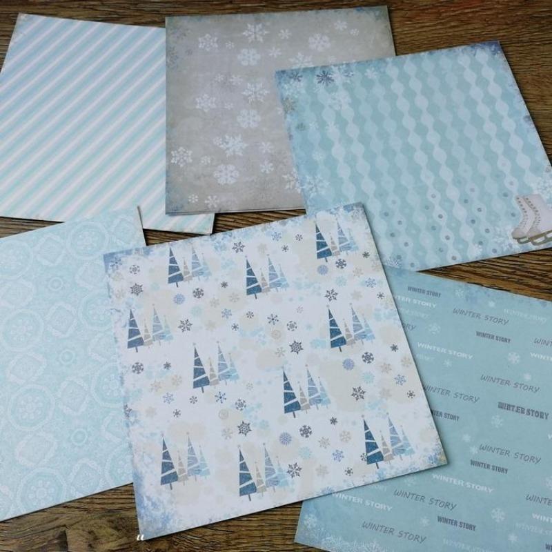 24 Sheets Winter Story Patterned Paper Scrapbooking Paper Pack Handmade Craft Paper Craft Background Pad Single-side Printed