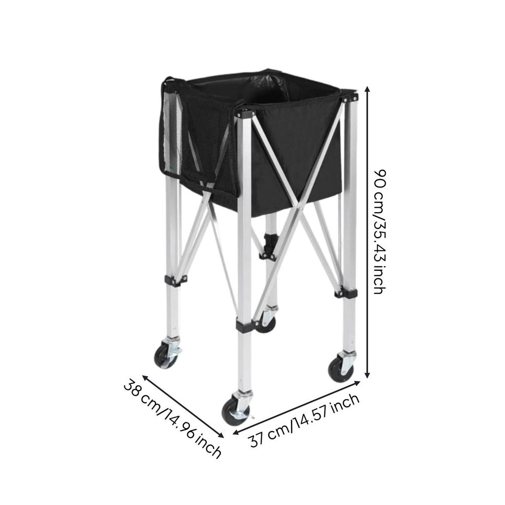 Racket Sport Sphere Trolley Aluminum Alloy Frame Foldable Carrier Easy