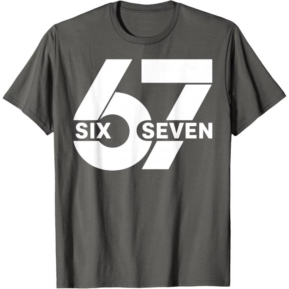 Six Seven 67 Letter Number Print Tshirt Unisex Unisex Retro Minimalist Cotton Short Sleeve Fashion Unisex Daily Streetwear Tops