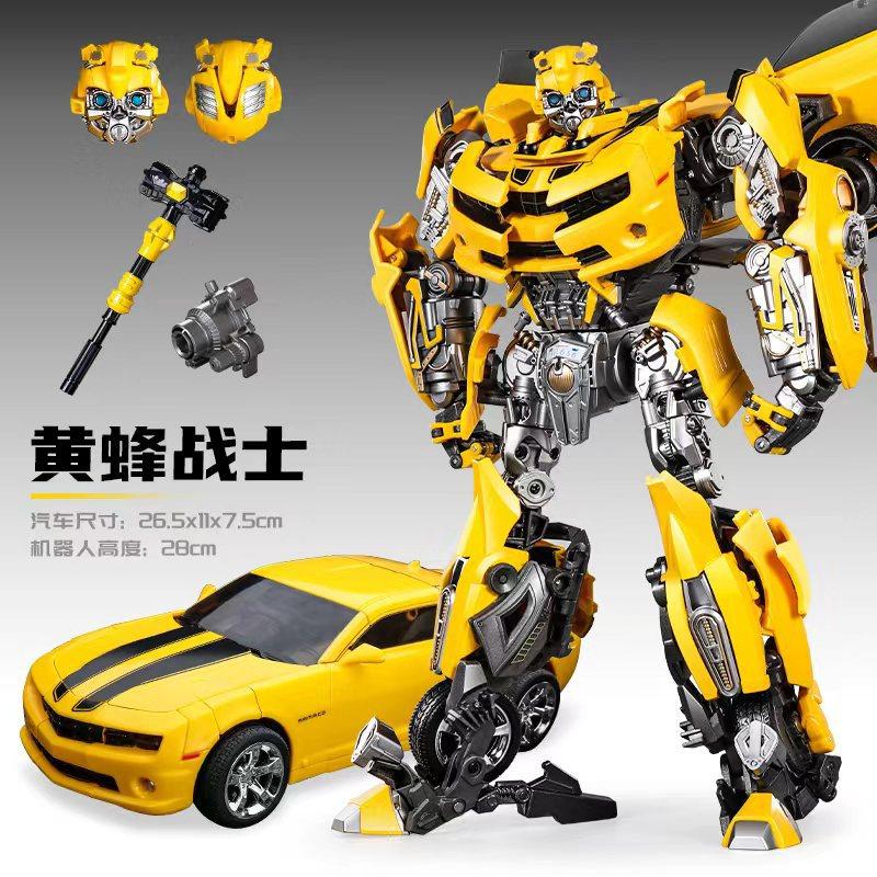 31CM Transformation Optimus Prime Robot Car Toys Truck Head Metal Weapons Suit Gold Black Autobots Action Figure Model Toys Gift