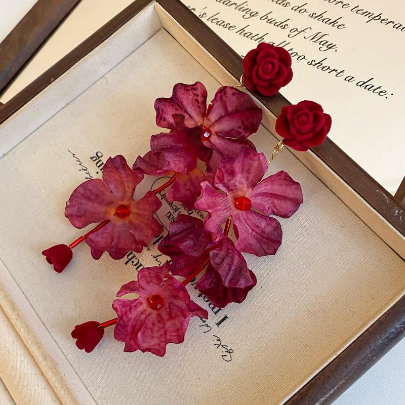 

Серьги с бахромой из супер-феи, Нишевые серьги с высококлассным чувством темперамента в стиле отпуска, Летние серьги-цветочное море