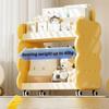 2 Tier Bookshelf with Wheels Cheese Biscuit Bookcase Storage Rack for Kids Rooms Bedroom Super Load-bearing Height Adjustable