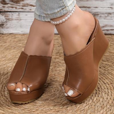 2025 Schuhe für Damen Zehenfrei Damen Hausschuhe Outdoor Freizeit Hausschuhe Damen Runde Zehen Hohe Keile Übergröße Damen Sandalen