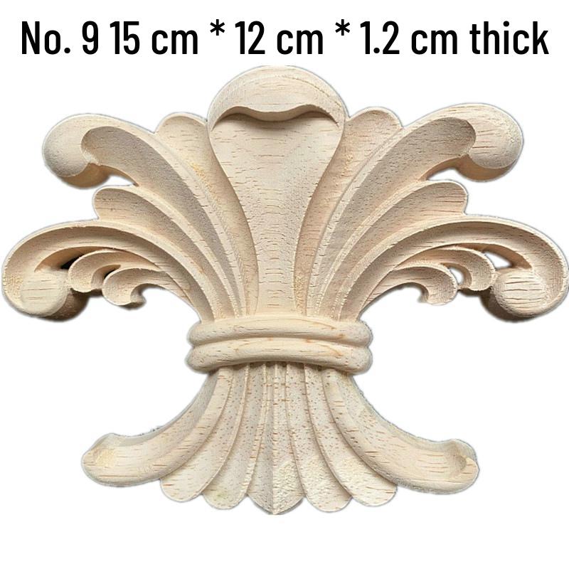 Europäische Massivholz-Schnitzerei-Applikation: Dekorative Blumen Schleife für Wände & Möbel