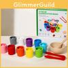 Wooden Montessori Color Sorting Cups Educational Toy For Childrens Cognitive Development