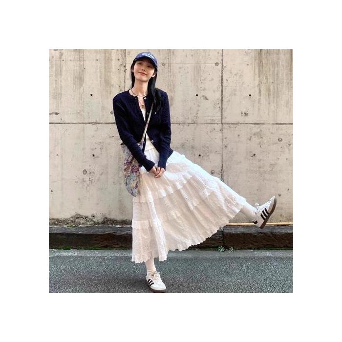 Women s High Waist Lace A-line Ballet Skirt - Petite White, Spring/Autumn Style Small