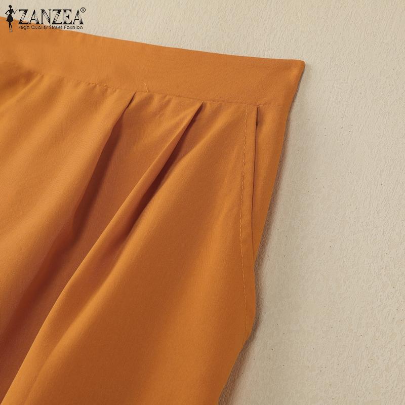 ZANZEA Women Casual Elastic Waist Loose Summer Skirts