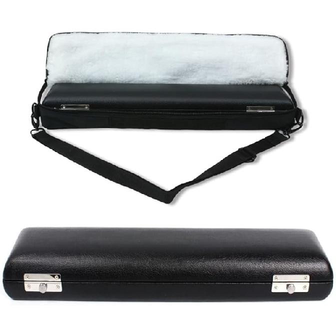 16 Hole Flute Case Hard Shell C Foot Leather Protective Box with Soft Interior - Convenient & Durable for Beginner Students