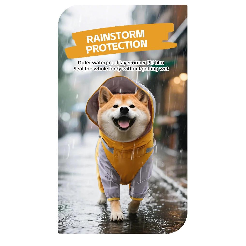 Dog waterproof hiking jacket, pet-specific outdoor windproof and rainproof quick-drying clothing