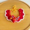 Cartoon Chinese Style Pet Scarf Zodiac Horse Design Adjustable New Year Cat Headwear Comfortable Red Puppy Knitted Scarf