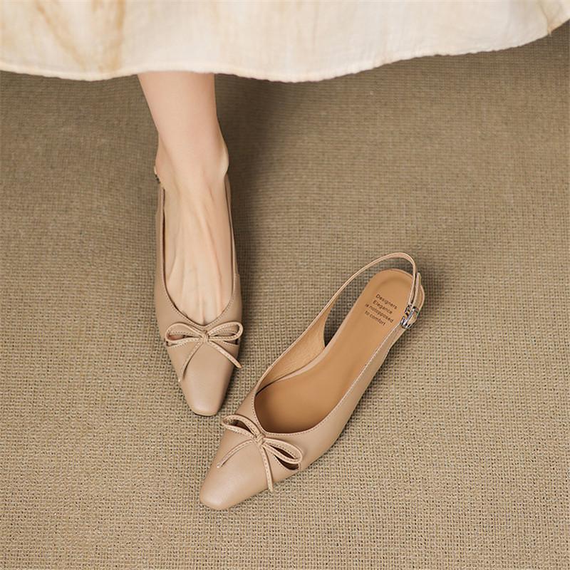 Fashion New Summer Sandals Genuine Leather Women Shoes Square Toe Sandals for Women Fashion Hollow Out Bow Sandals Low Heels Shoes