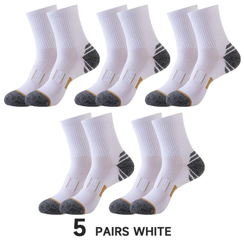 Men's Performance Sports Socks: Running, Non-slip, Sweat-wicking, Mid-calf, Breathable Cotton, Basketball.