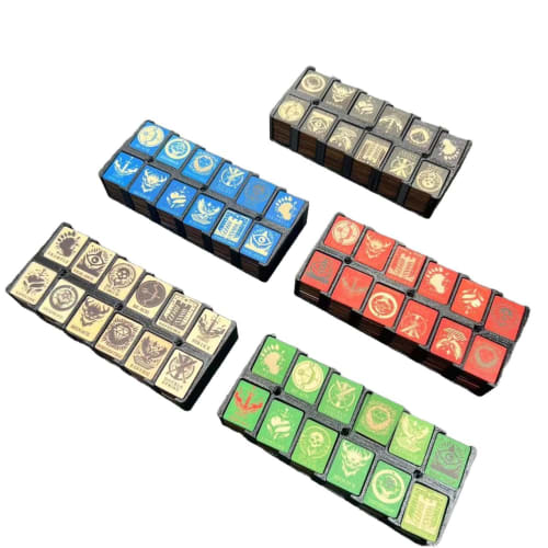 HiGowow Tabletop Card Game Ability Tracking Counters, 74 Token Dispenser, Pocket Life Counter, Turn Tracker, Point Tracker for Trading Card Games, Mag