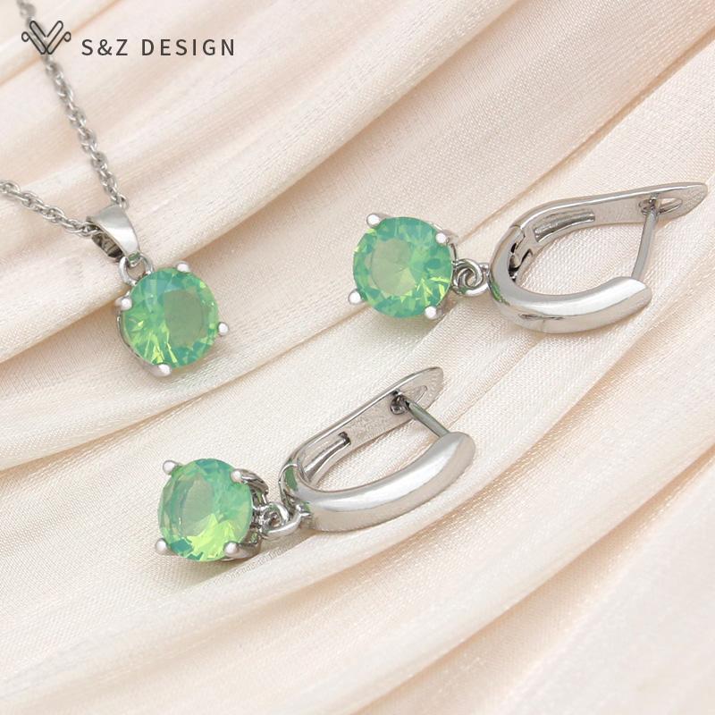 

Модные простые круглые серьги с кубическим цирконием, комплекты ювелирных украшений для женщин, свадебное ожерелье с подвеской цвета розового золота, подарок