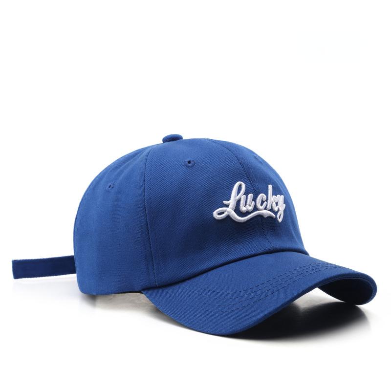 Lucky Embroidery Snapback Casual Baseball Cap Solid Color Simple Dad Hat Unisex Sun Hats For Women Men