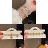Vintage Geometric Zircon Pearl Bracelet With Luxurious French Court Style For Women