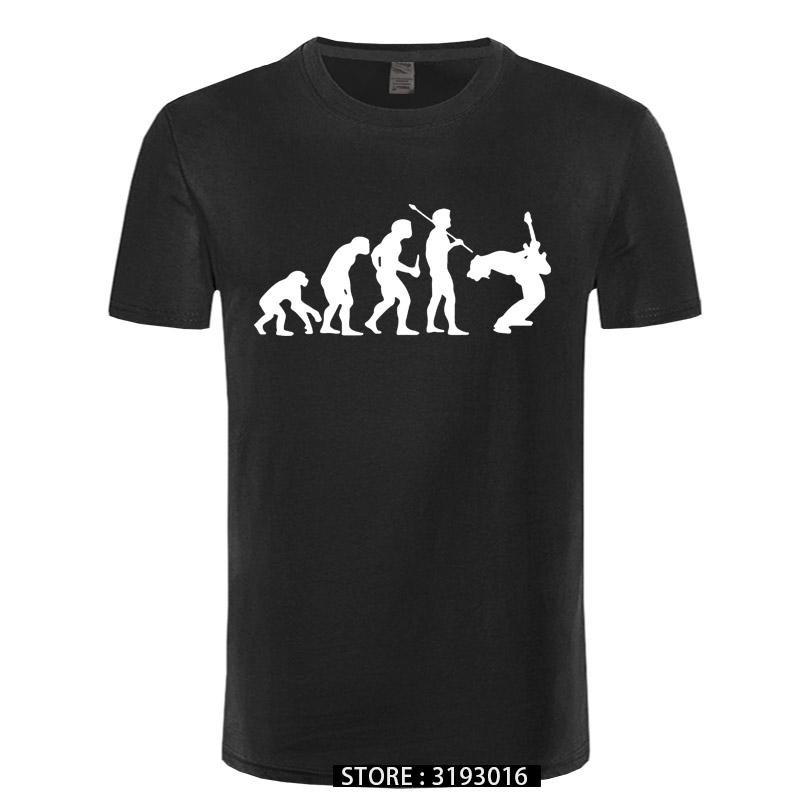 Funny Guitarist T Shirt Evolution Of a Guitarist Music Rock Guitar Musician Band Metal Mens Tshirt 31 Colors Unisex Cool Tees