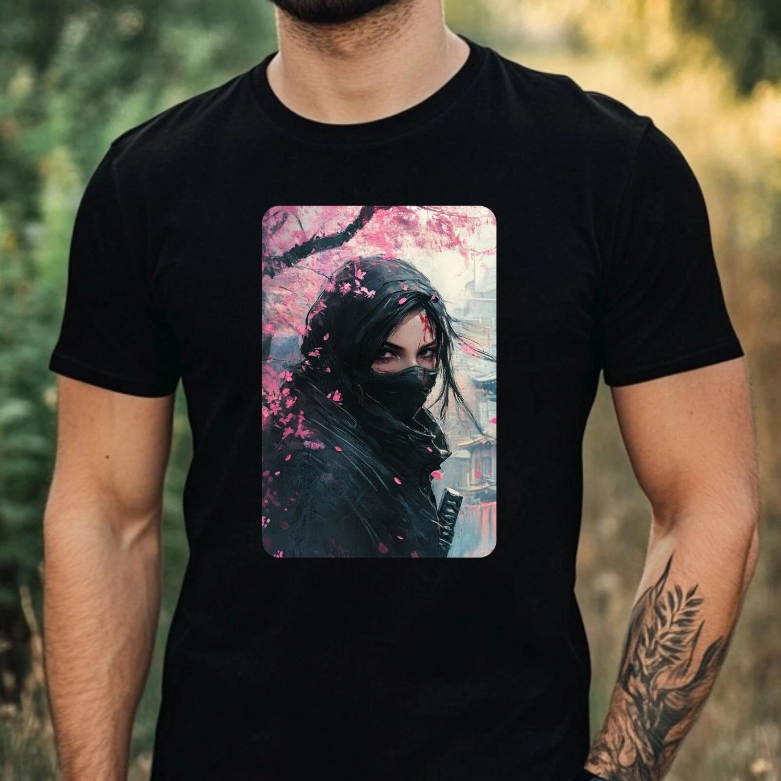 T-Shirt Herren Ninja Portrait Motiv Baumwolle Größe XS bis 5XL XS