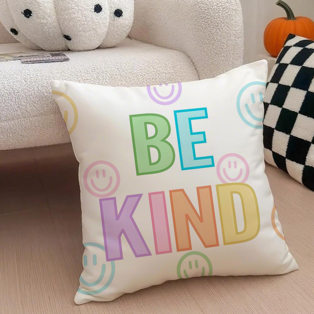 Colorful Cheerful Art Cartoon Rainbow Sun Cushion Cover Throw Pillow Cover Hidden Button Durable Polyester Chair Cushion