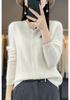Women's Loose Knit Pure Wool Cardigan - Wheat Ear Design for Autumn Winter