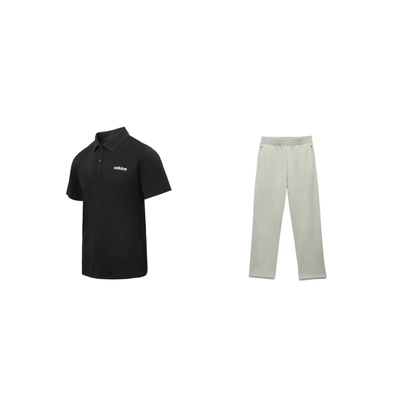 

Adidas Solid Color Letter Print Pullover Short Sleeve Loose Thin Comfortable Long Pants Casual Sports Set Unisex Sets JD1434+IA3428 S
