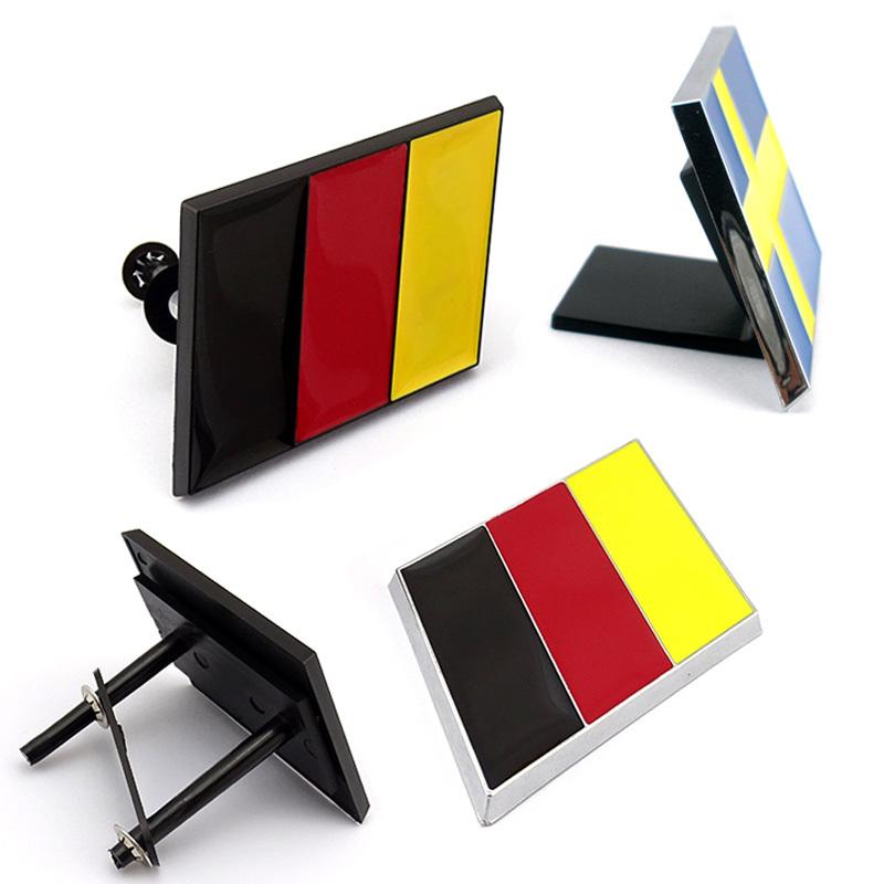 3D Plastic ABS Car Door Side Badge Tailgate grill grille Car Sticker GERMANY / SWEDEN Natioanl Flag Car Emblem