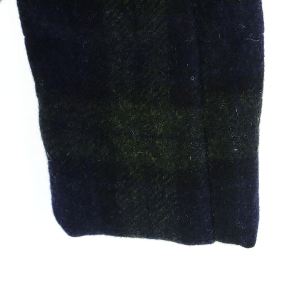 DAMA Collection Check Pattern Long Sleeve Down Coat M Navy Fur Removable Women Used