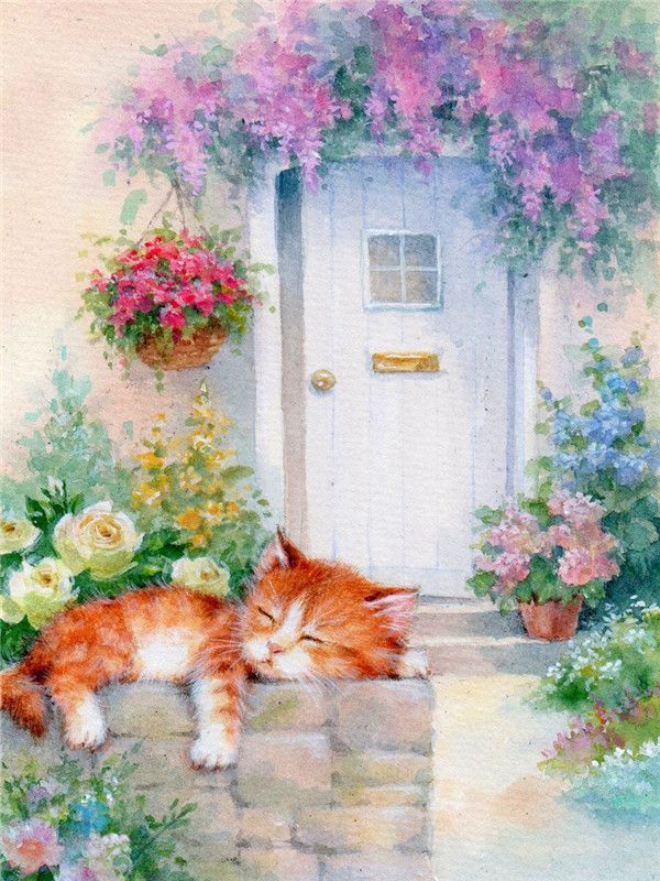 RUOPOTY Kočka malba podle čísel Nástěnná kresba na plátně Jedinečný dárek Obraz podle čísel Zvířecí dekorace do dětského pokoje