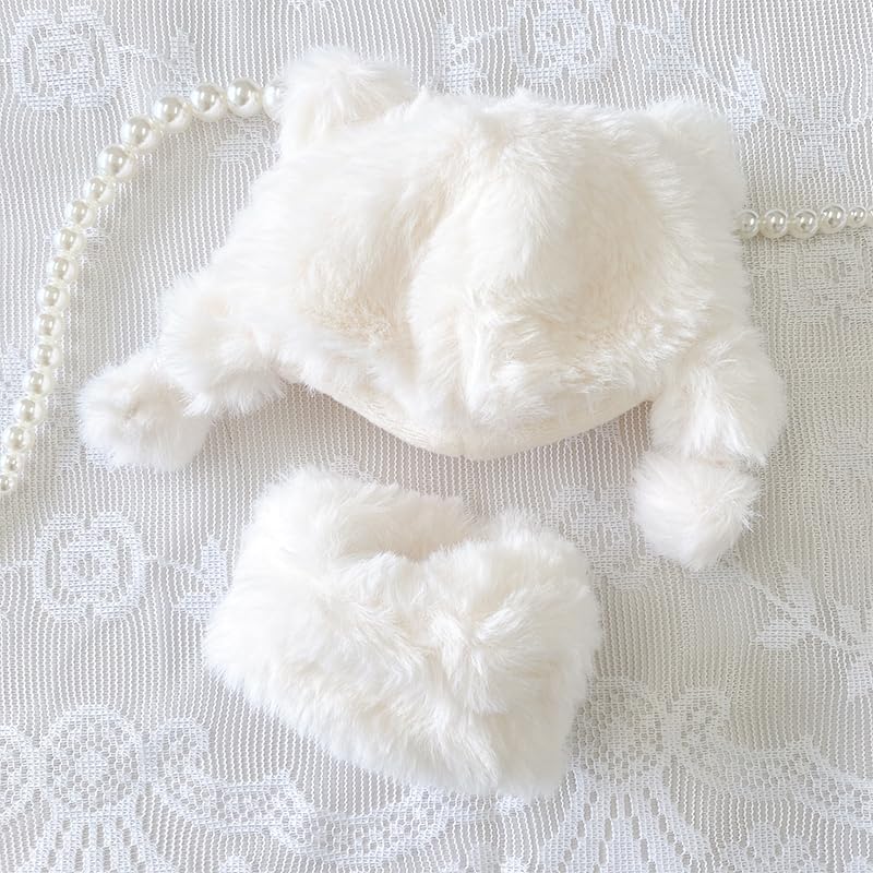Fluffy Bear Costume for Plush Toys, 10cm, White, [Used]
