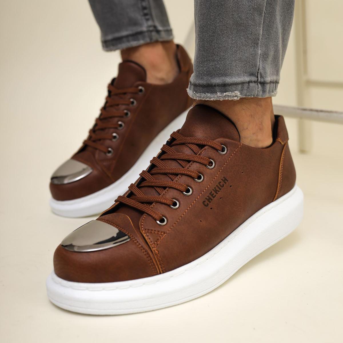 

CHEKICH, оригинальные брендовые повседневные мужские кроссовки светло-коричневого цвета с зеркалом, высокое качество, мужская обувь на шнуровке CH175