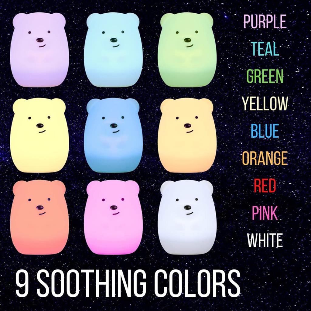 Bear Silicone Night Light Pat Pat Color-changing Light  Atmosphere Light Children's Gift