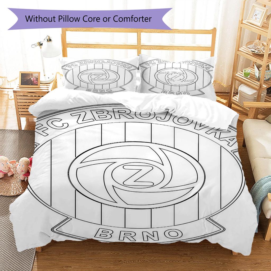 FC Zbrojovka Brno Bedding Quilt Set Quilt Cover Pillowcase Home Decoration Birthday Gift (1 * Duvet Cover + 2 * Pillowcase, Without Core)