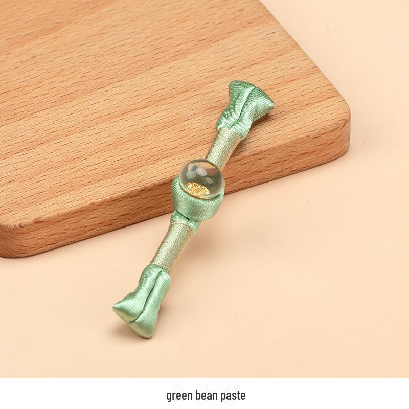 Hengmeihe Ręcznie Robiony Koralikowy Guzik Cheongsam ze Złotej Folii z Wykończeniem Złotą Nicią