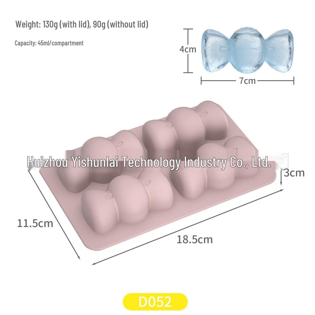 Silicone Ice Cube Tray with Lid: 4-Grid Frozen Soup & Food Storage Box