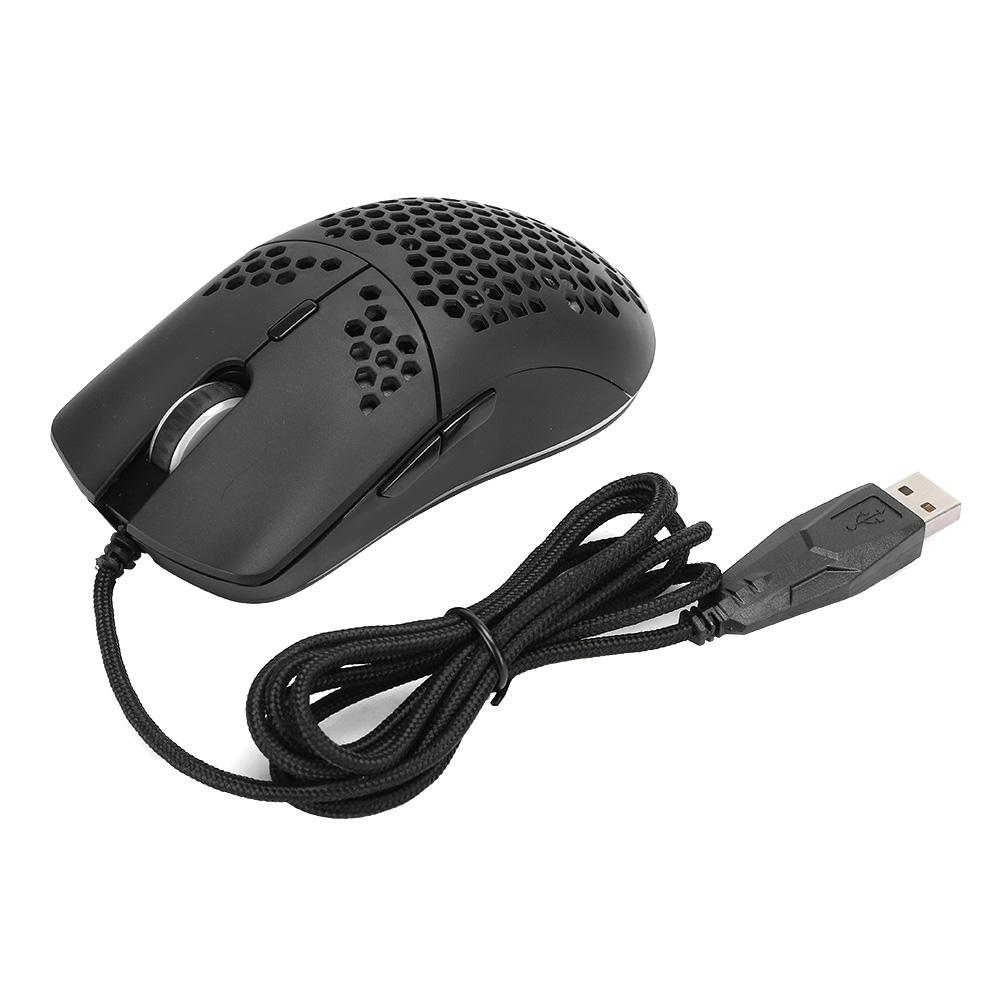 HXSJ J900 Hole Mouse 6-Key Wired Gaming Mice Macro Programming RGB Lighting PC Accessory