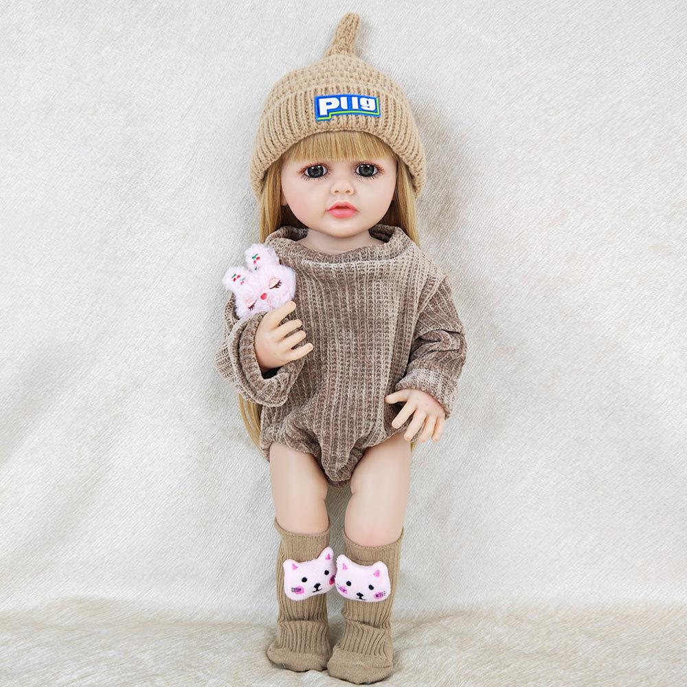 

55 см полностью мягкое силиконовое тело новорожденный ребенок русский разговор девочка кукла 22 дюйма реалистичная принцесса малыш игрушка для ванны Bebe подарок на день рождения Can speak Russian set