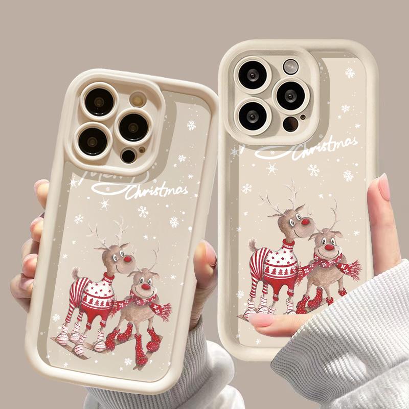 Christmas Phone Case for iPhone 11 13 12 14 15 16 Pro Max XR XS Samsung A15 A55 A05 Redmi 12 13C OPPO A16 A18 A60 Reno 11 Vivo Y17S Y12 Infinix Note