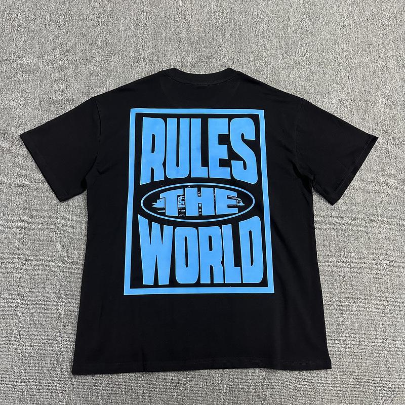 25 Street T-shirt American Street Hiphop Kortärmad Bokstavslogotyp Tryckt Rundringad Kortärmad Topp