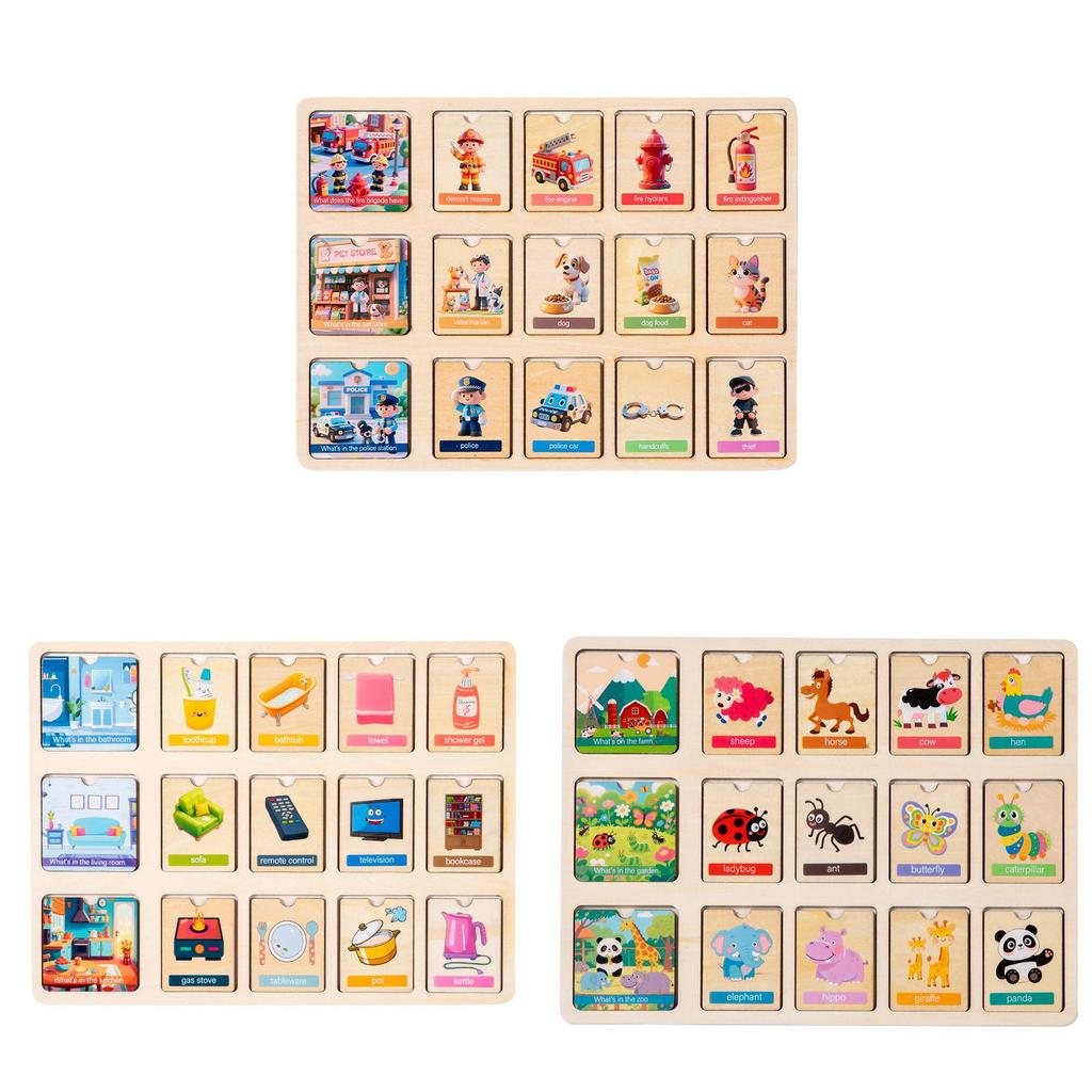 Wooden Montessori Puzzles For Kids With Logic Matching Educational Toy For Early Learning
