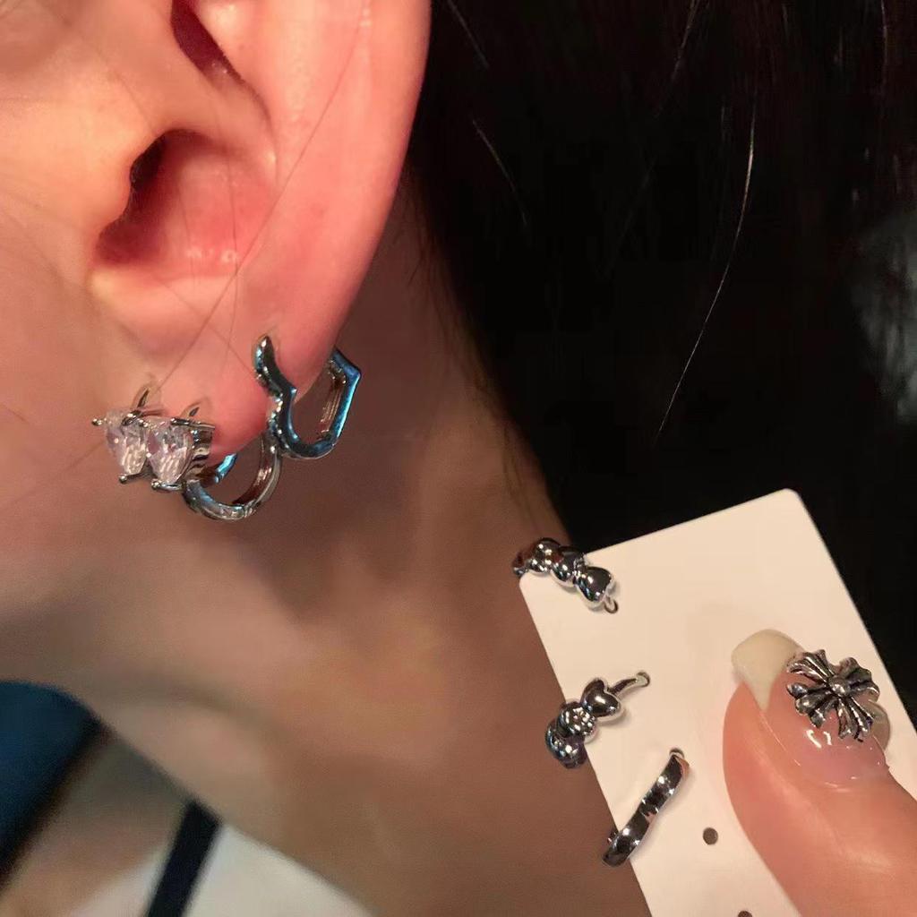 Highly Recommended Zircon Earrings Set: Six Sweet & Versatile Light Luxury Fashion Pieces for Women