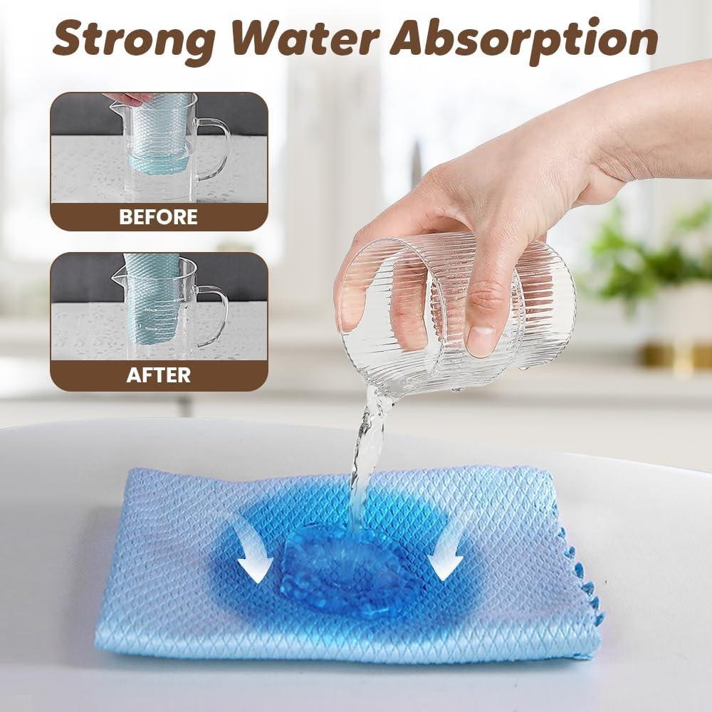 Fish scale pattern, residue-free cleaning cloth, 2025 new model, reusable microfiber glass cleaning cloth.