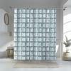 Modern Glass Block Shower Curtain - Creative Urban Design Area Art - Bathroom Decor Home Artistic Contemporary Bath Curtain