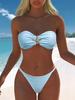Solid Tie Side Starfish Decor Sexy Two Piece Bikini Swimsuit Fashion Elegant For Vacation